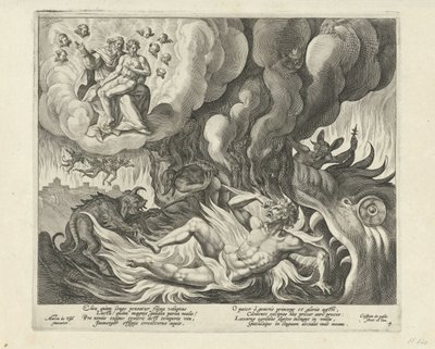 Cennette Lazarus ve Cehennemde Zengin Adam Zengin Adam ve Fakir Lazarus benzetmesi (dizi başlığı) by Crispijn van de Passe (I)