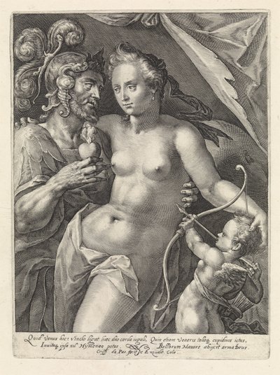 Mars ve Venüs Aşıklar olarak Tanrılar ve Tanrıçalar (dizi adı) by Crispijn van de Passe (I)