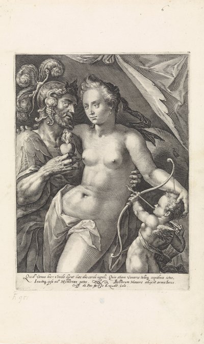 Mars ve Venüs Aşıklar olarak Tanrılar ve Tanrıçalar (dizi adı) by Crispijn van de Passe (I)