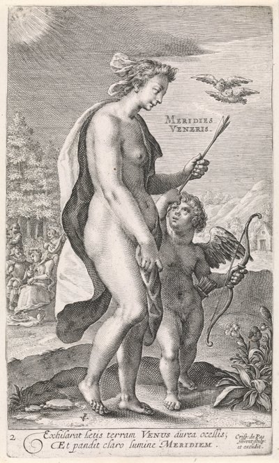 Öğleden sonra Meridies Veneris (nesne üzerindeki başlık) Günün Dört Zamanı (dizi başlığı) by Crispijn van de Passe (I)