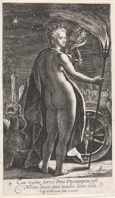Gece Nox Proserpine (nesne üzerindeki başlık) Günün Dört Zamanı (dizi başlığı) by Crispijn van de Passe (I)