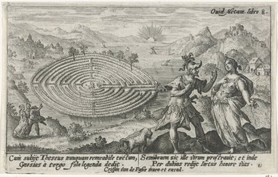 Theseus ve Ariadne Metamorfosen van Ovidius (dizi adı) by Crispijn van de Passe (I)