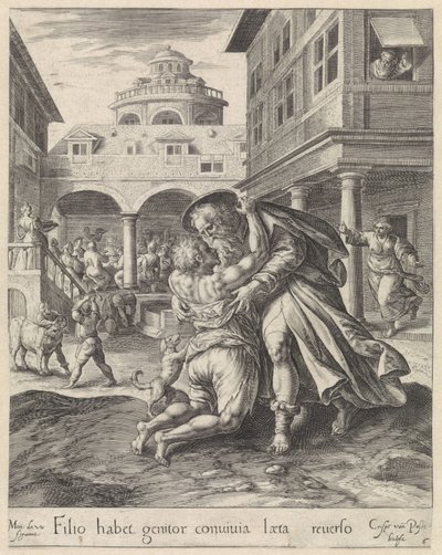 Prodigal Oğlunun Eve Dönüşü Savurgan Oğul benzetmesi (dizi başlığı) by Crispijn van de Passe (I)