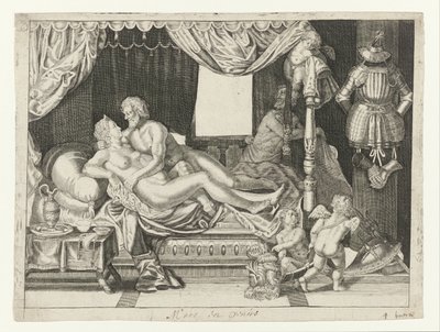 Mars'ta Venüs Metamorphosen van Ovidius (dizi başlığı) by Crispijn van de Passe (II)