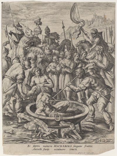 Antiochus Tarafından Öldürülen Yedi Makkabi Kardeşler by Crispijn van de Passe I after Maarten de Vos