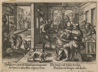 Müzisyenlerle Ziyafet, ca. 1600 by Crispijn van de Passe the Elder