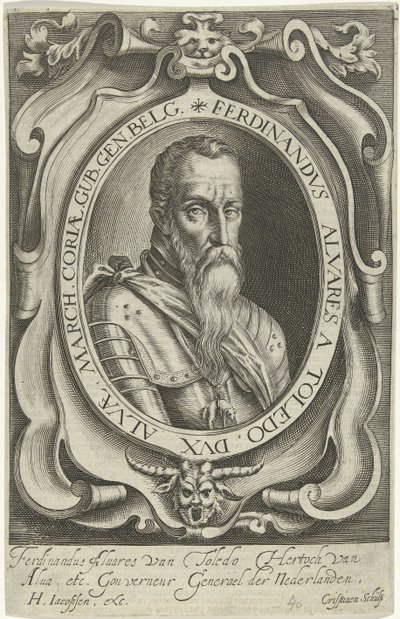 Portret van Ferdinand Alvarez de Toledo, hertog van Alva by Crispijn van den Queborn