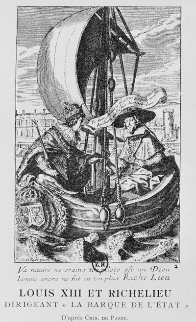Louis XIII ve Richelieu by Crispin I de (after) Passe