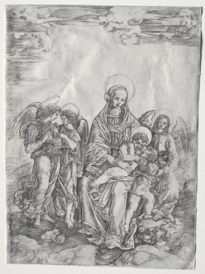 Bebek Aziz John ile Bakire ve Çocuk by Cristofano Robetta