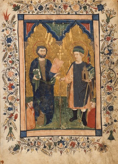 Aziz Mark Evangelist ve Aziz Sinibaldus Bir Lay Üyeleri Tarafından Saygı Gösterir..., ca. 1425-34. by Cristoforo Cortese