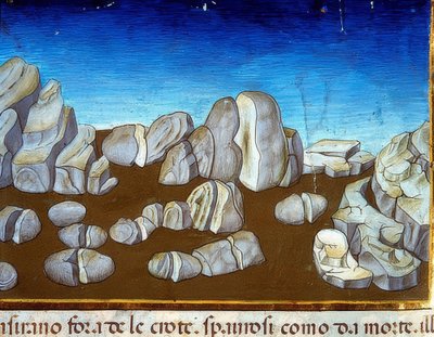 Dünyanın sonu: bir deprem dünyayı yok edecek (c.148v). 1476 by Cristoforo De Predis
