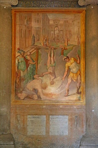 Bir azizin şehitliği: baş aşağı diri diri yakıldı by Cristoforo and Tempesta, Antonio Roncalli