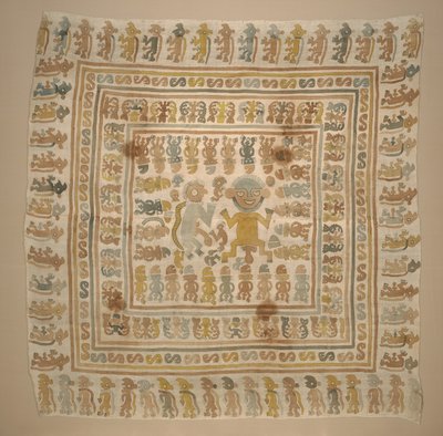 "Mahkum" kumaşından panel, c.1300-1470 (pamuk ve boyalar) by Culture Chimu