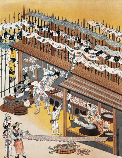Esnaf iş başında, serigraf boyama, Edo Dönemi (1600-1868) by Culture Edo