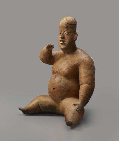 Oturan Figür (astarlı toprak kap) by Culture Olmec