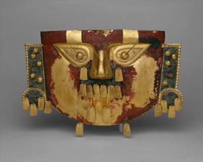 Peru Cenaze Maskesi, MS 900-1100 (altın, gümüş-bakır kaplamalar, zinober) by Culture Sicán