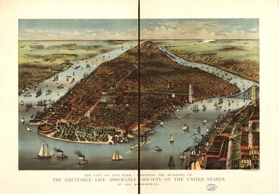 New York şehri. by Currier and Ives Equitable Life Assurance Society Of The United States
