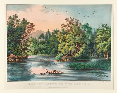 Lehigh üzerinde orman sahnesi by Currier and Ives