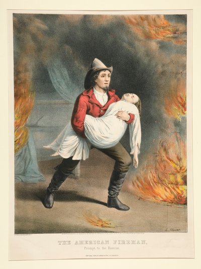 Amerikan İtfaiyecisi / Kurtarma İstemi by Currier and Ives