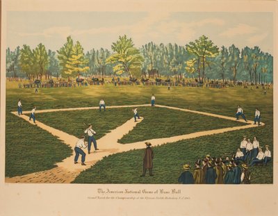 Amerikan Ulusal Beyzbol Oyunu, yaklaşık 1866. by Currier and Ives.