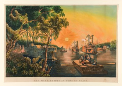 Barış Zamanında Mississippi. by Currier and Ives