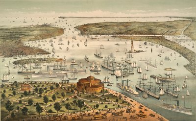 New York Limanı: Kuş by Currier and Ives