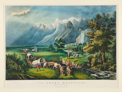 Kayalık Dağlar / Ovaları Geçen Göçmenler by Currier and Ives