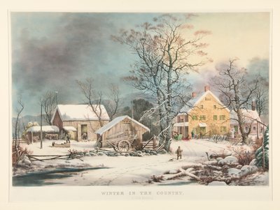 Ülkede kış./ Soğuk bir sabah by Currier and Ives