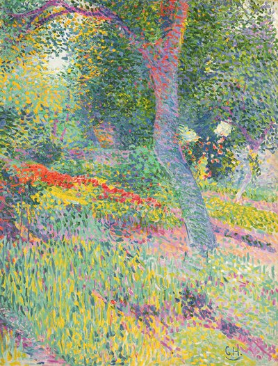 Pretzfeld Kalesi Bahçesinde, c.1903 (karttaki yağlı boya) by Curt Herrmann