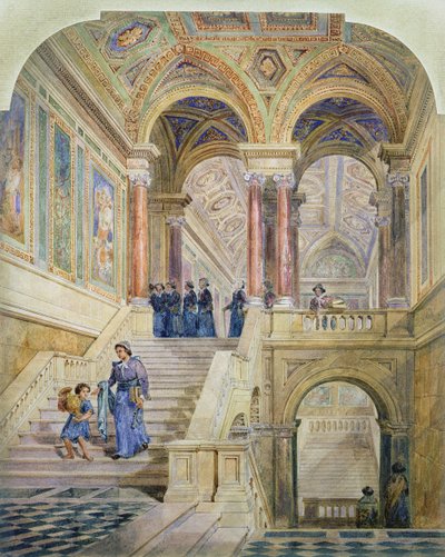 Leeds Belediye Binası merdivenleri için tasarım, 1853-58 by Cuthbert Brodrick