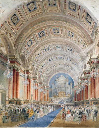 İç Perspektif, Leeds Belediye Binası by Cuthbert Brodrick