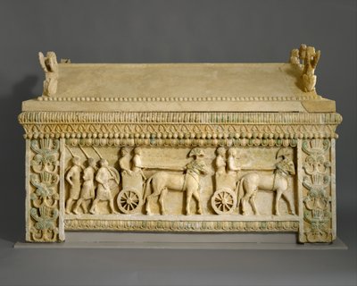 Kireçtaşı lahit: Amathus lahit, MÖ 460 dolayları (sert kireçtaşı) by Cypriot