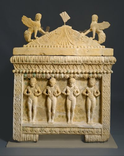 Kireçtaşı lahit: Amathus lahit, MÖ 460 dolayları (sert kireçtaşı) by Cypriot