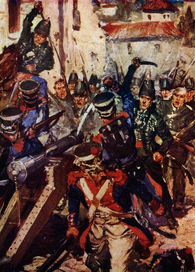 Bir Köyü temizleyen Tüfek Tugayı (renkli taş) by Cyrus Cuneo