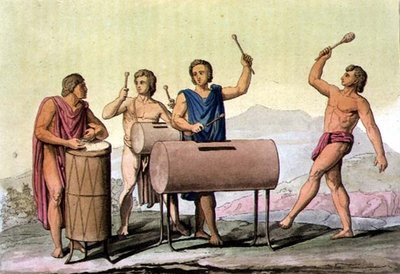 Müzik Aletleri (renkli gravür) by D.K. (after) Bonatti