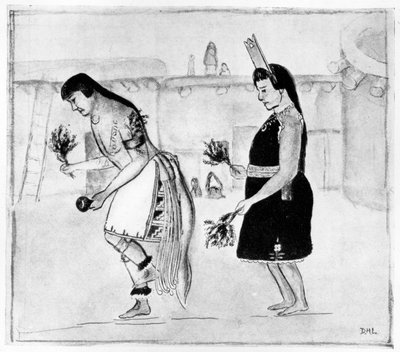 Pueblo Kızılderili Dansçıları, c.1925 by D. H. Lawrence