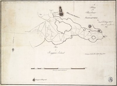 Kaptan D.l. Ross, FRS Deniz Araştırmacısı General tarafından Singapur yakınlarındaki limanın planı by D. I. Ross