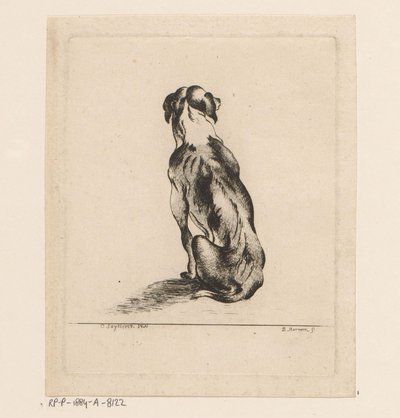 Arkadan görülen oturan köpek by D. Merrem