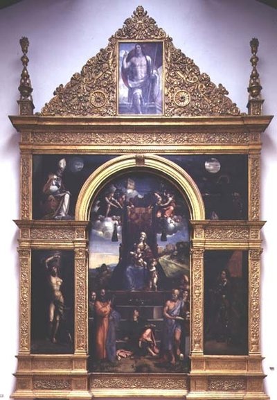 Azizler (petrol) ile enthroned Bakire ve Çocuk by D. and Garofalo Dossi