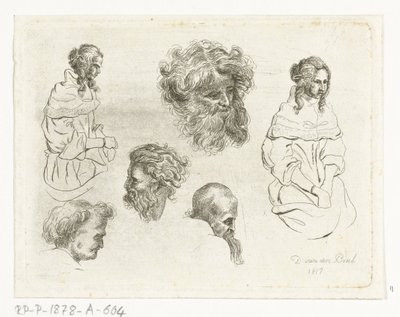 Kafaları ve kadın bedenleri ile çalışma sayfası by D. van den Bosch