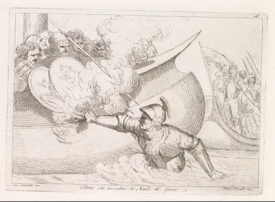 Hector Yunan gemilerini ateşe verdi Ettore che incendia le Navi de Greci (nesne üzerindeki başlık) by Damiano Pernati