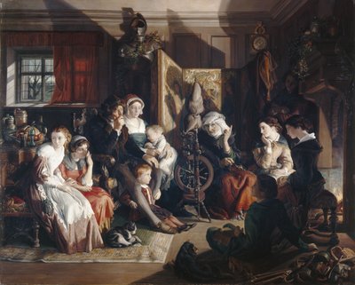 Bir Kış Gecesi Masalı, 1867 dolayları (tuval üzerine yağlı boya) by Daniel (1806-70) Maclise