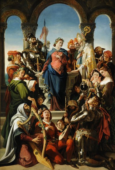 Şövalyeliğin Ruhu, c.1845 (tuval üzerine yağlı boya) by Daniel Maclise