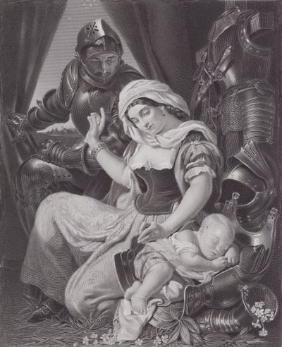 Savaşçının Beşiği (gravür) by Daniel (after) Maclise