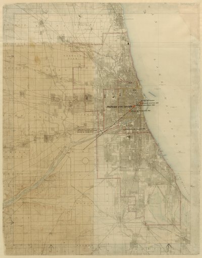 Chicago Planı, Chicago, Illinois, Şehir Büyümesini Gösteren Diyagram, 1909. by Daniel Burnham