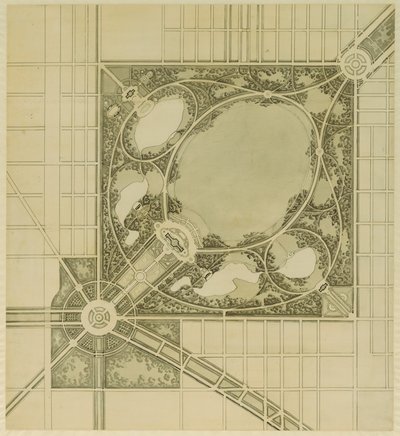 Chicago Planı, Levha 62, Önerilen Parkın Planı, 1909. by Daniel Burnham