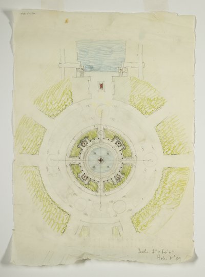 Potomac Round Point, Washington D.C., Dairesel Havuz Planı Kroki, 1909. by Daniel Burnham