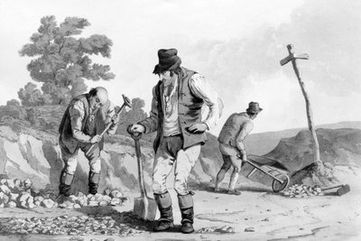 Road Menders, 1812  by Daniel Havell