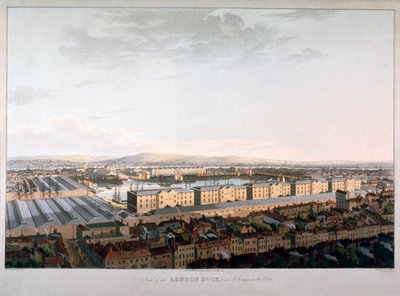 Londra Rıhtımlarının görünümü, 1816 by Daniel Havell