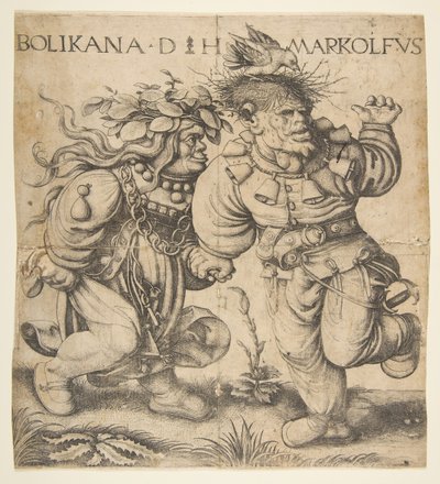 Bolinka ve Marcolfus, 15. yüzyılın sonu ve 16. yüzyılın başı. by Daniel Hopfer